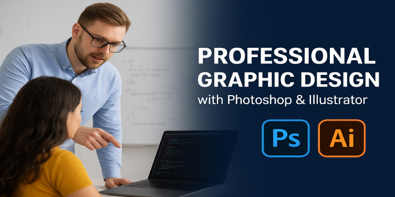 ✅ প্রফেশনাল গ্রাফিক ডিজাইন উইথ ফটোশপ ও ইলাস্ট্রেটর – ক্যারিয়ার গড়ার সেরা সুযোগ